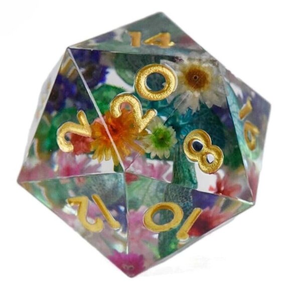 NEW - Single Dice‎ (Die) - Spring Sanctuary - 34mm D20 - Dungeons and Dragons - Picture 1 of 6